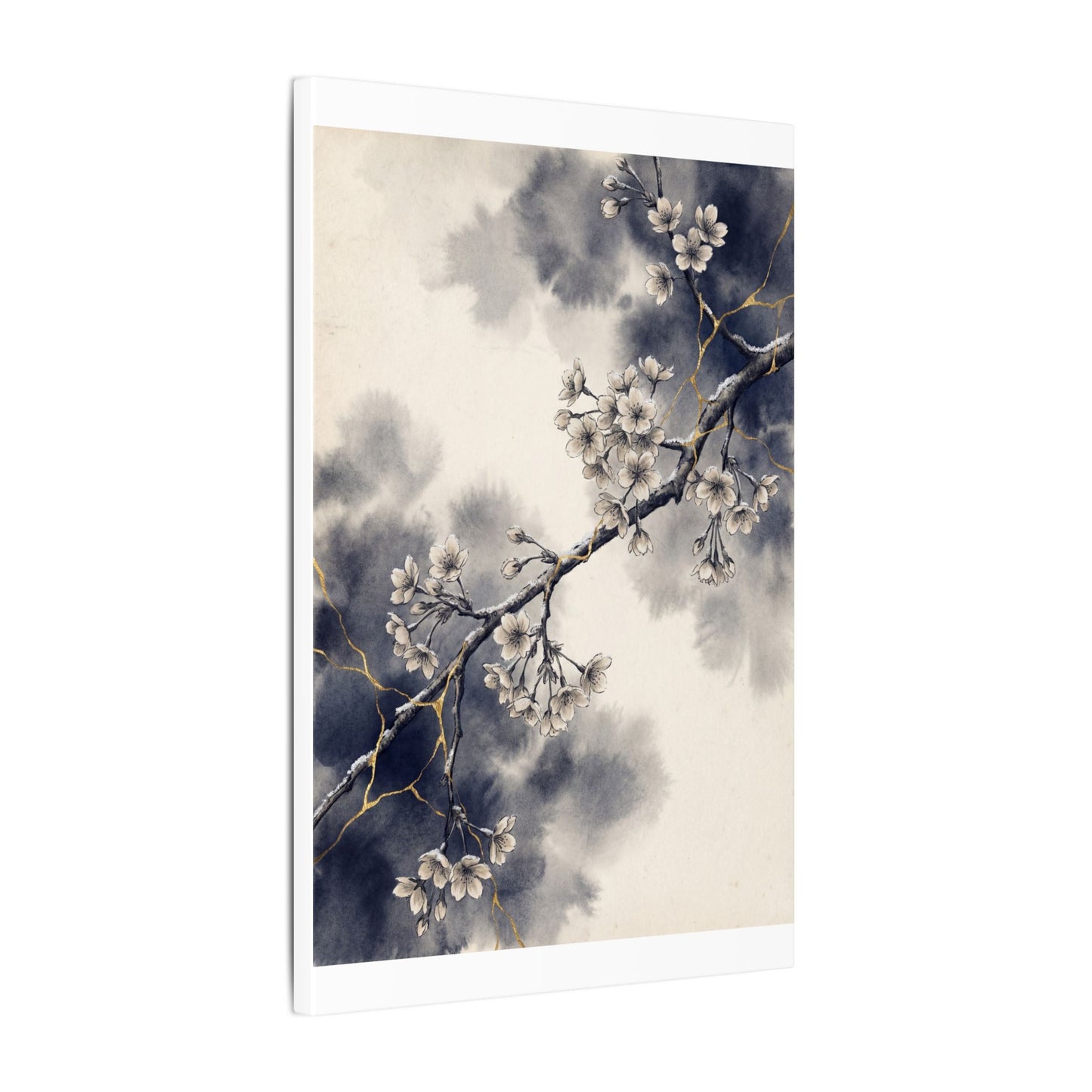 Ma Cherry Blossom Canvas Art - Kintsugi Gold Vein