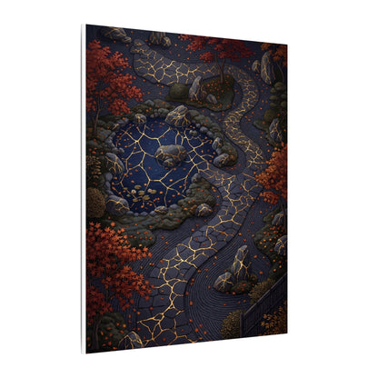 Moonlit Garden Gold Vein Canvas Art | Resilient Kintsugi Art