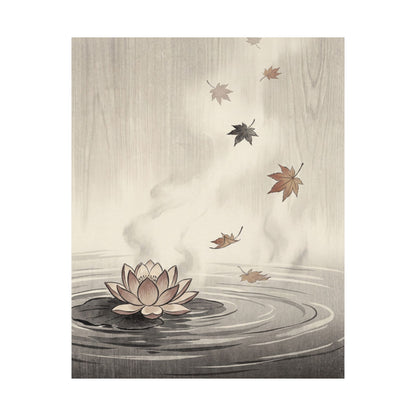 Lotus Flower Wall Art Print | Autumn Zen Ukiyo E Inspired Art