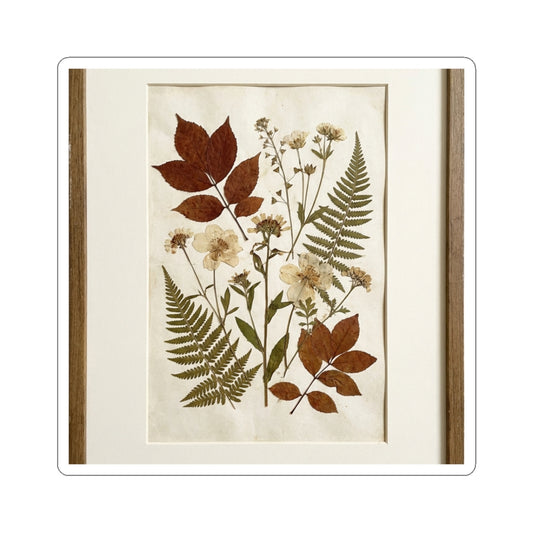 Earthy Forest Cottagecore Herbarium Sticker | Earthy Forest Herbarium Art Print