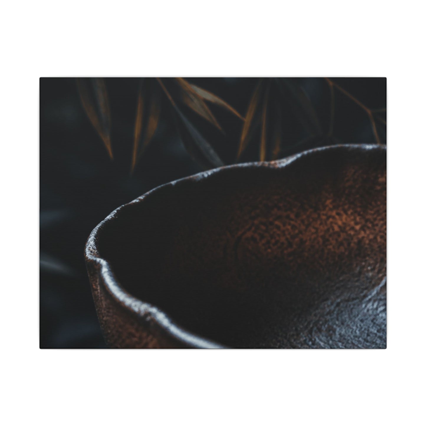 Luxurious Ceramic Bowl Canvas Art - Shadow Zen Dark Japandi