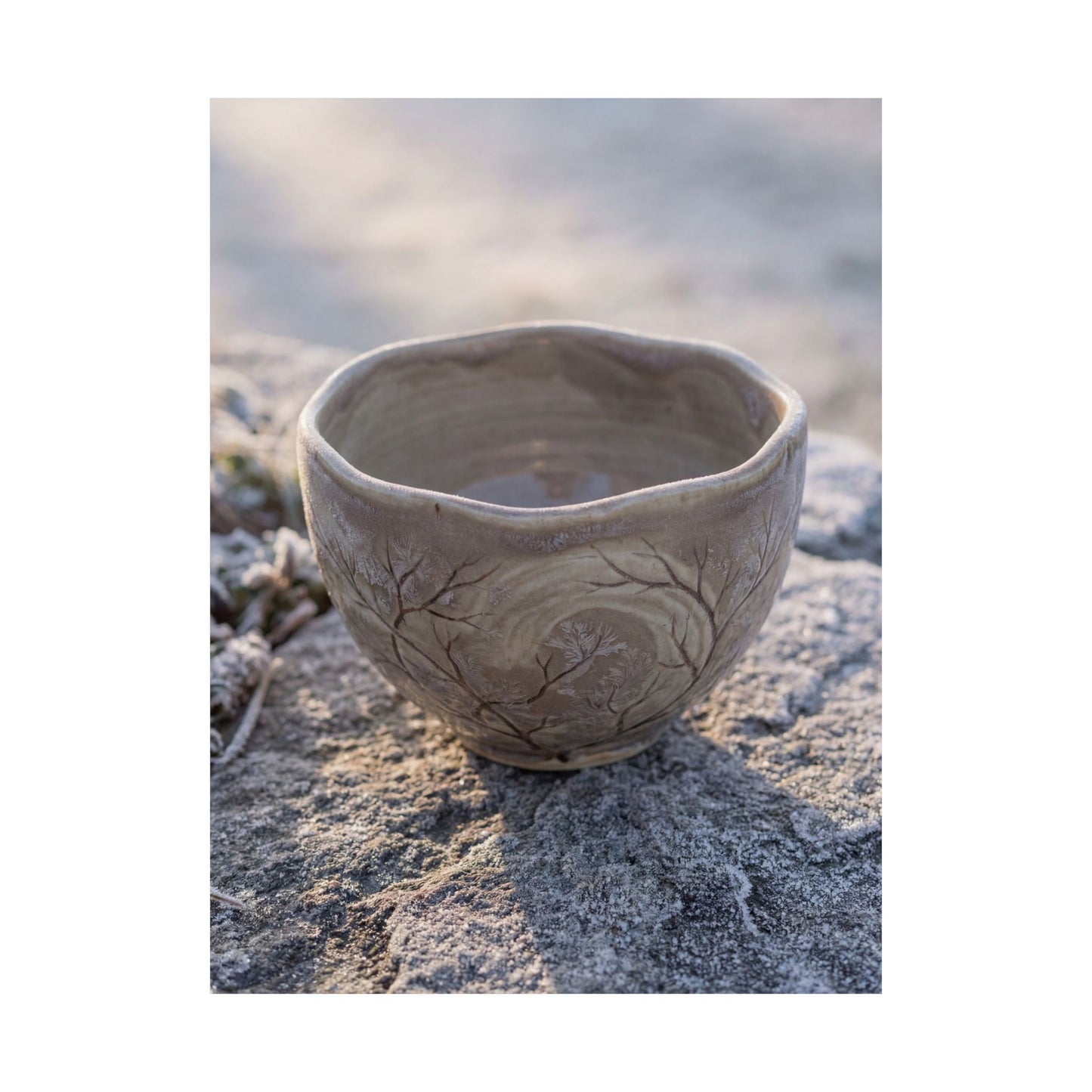 Japandi Ceramic Bowl in Dawn | Japanese Pattern Wall Art Print