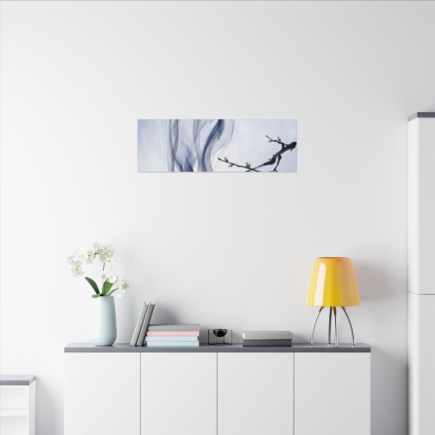 Incense Smoke Spring Canvas Art | Zen Tranquil Design