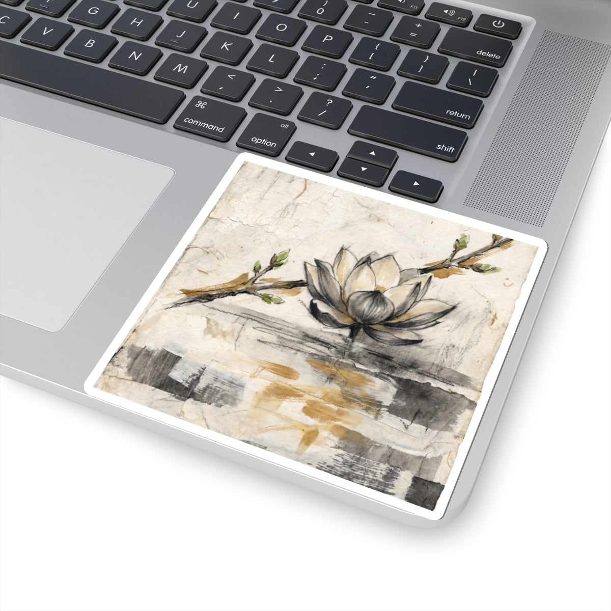 Lotus Flower Sticker | Spring Japandi Texture Art