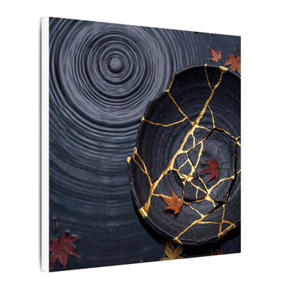 Philosophical Water Ripple Canvas Art - Gold Repair Kintsugi