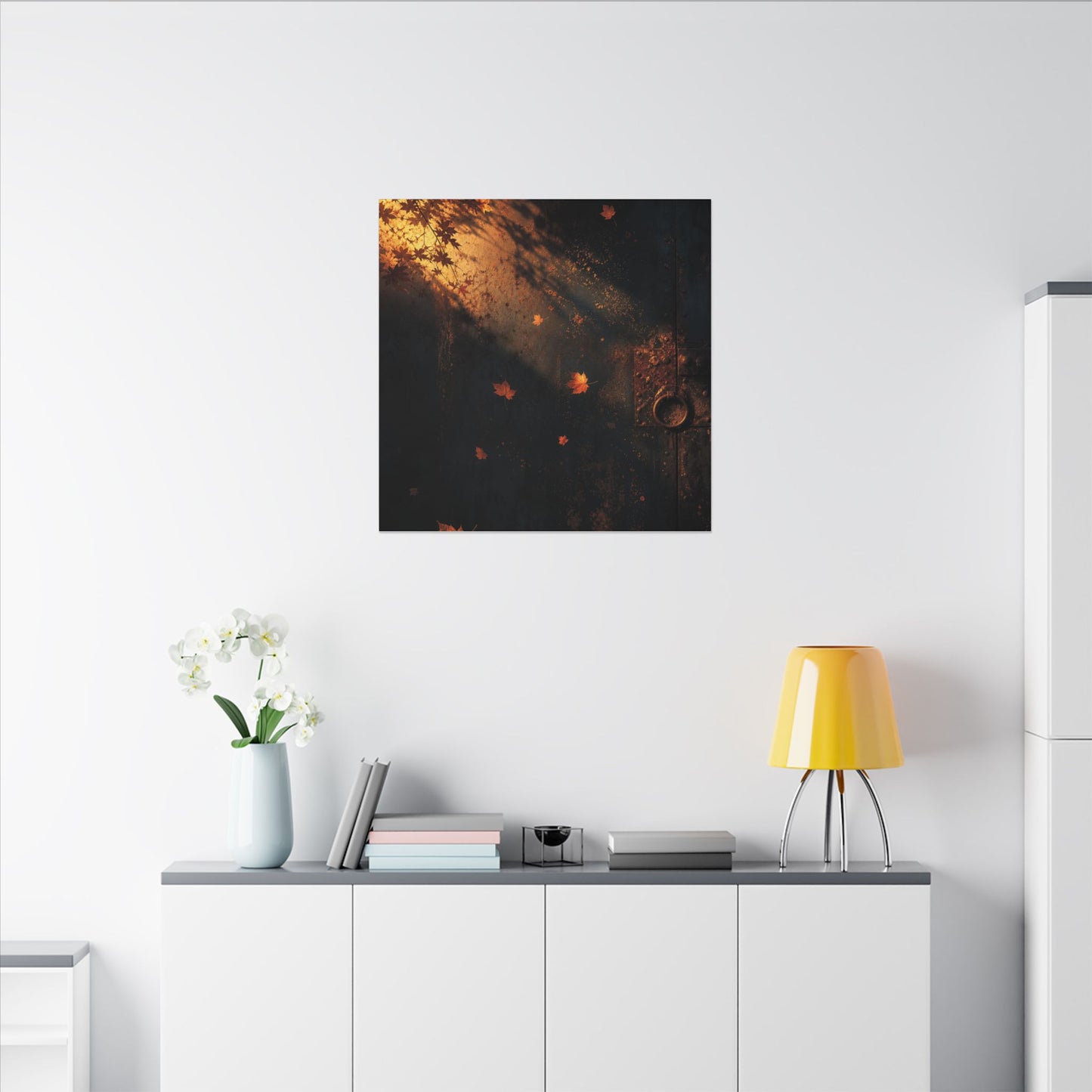 Dark Japandi Rust Patina in Golden Hour | Shadow Zen Canvas Art