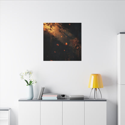 Dark Japandi Rust Patina in Golden Hour | Shadow Zen Canvas Art