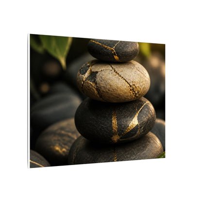 Summer River Stones Broken Beauty Canvas Art | Healing Decor