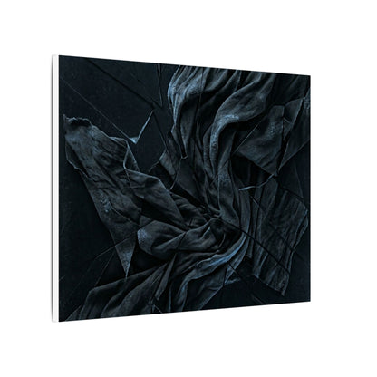 Dark Japandi Silk Drape in Moonlight | Moody Minimal Canvas Art