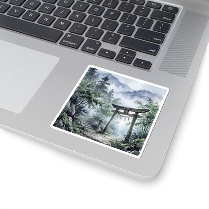 Torii Gate Sumi E Sticker | Tranquil Zen Art
