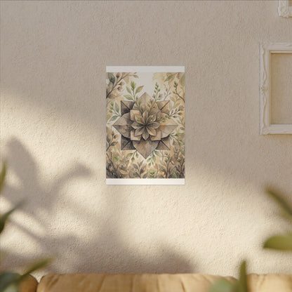 Warm Paper Fold Canvas Art - Watercolor Japandi