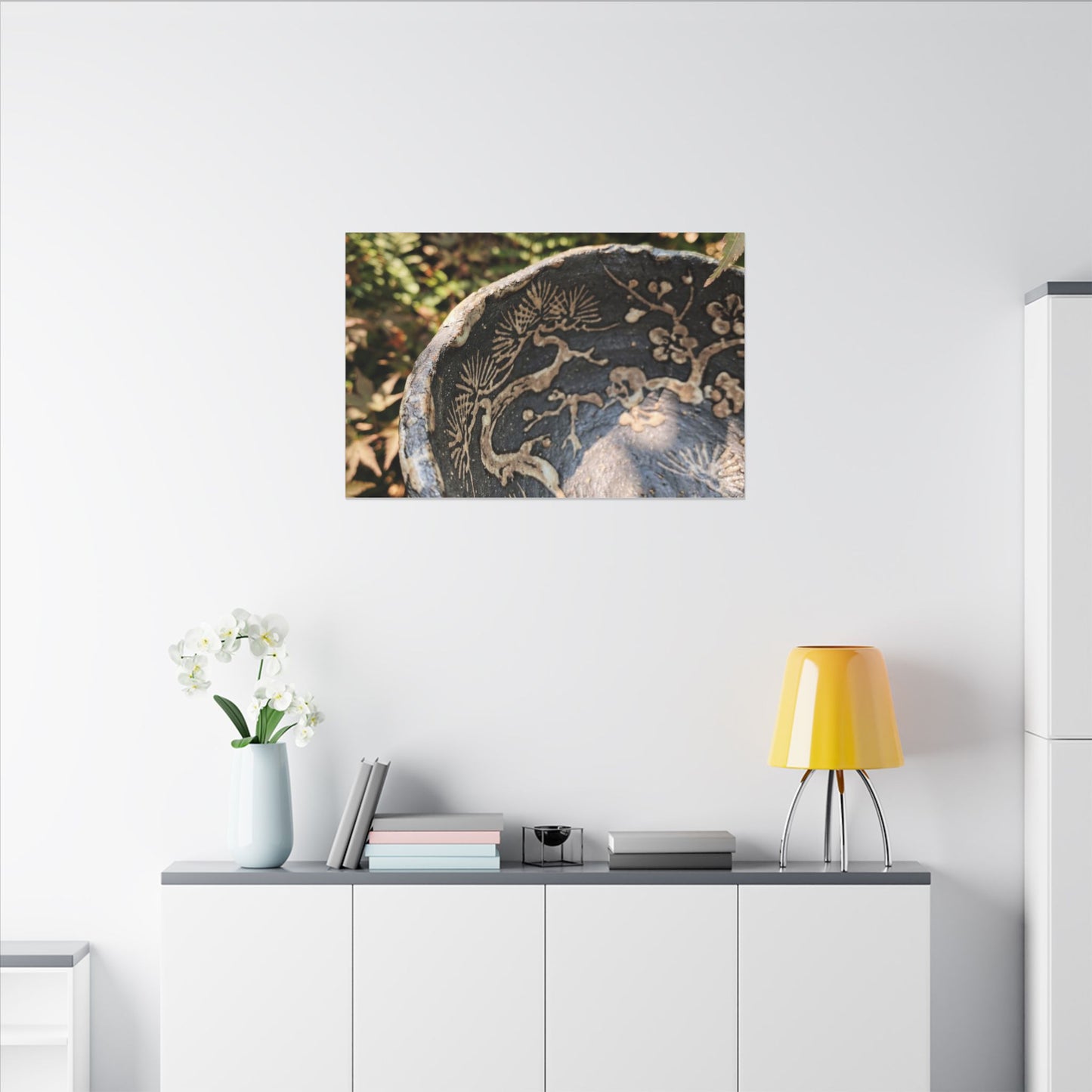Ceramic Bowl Canvas Art | Summer Japandi Japanese Pattern Art