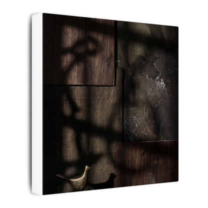 Dark Japandi Shadow Play in Candlelight | Dark Texture Canvas Art