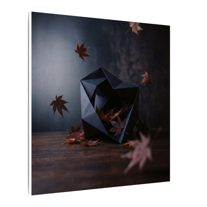 Dark Japandi Paper Fold in Dawn | Shadow Zen Canvas Art