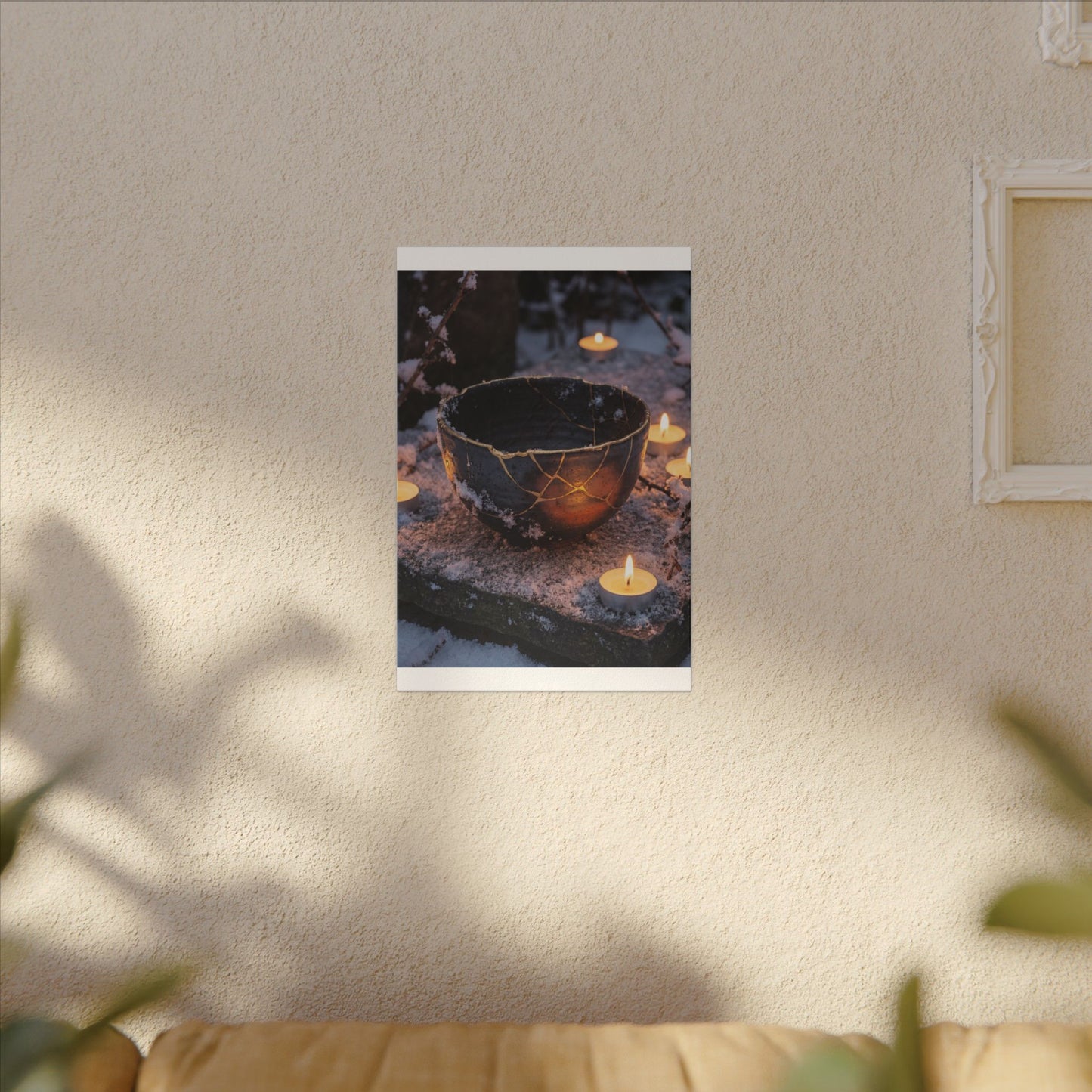 Ceramic Bowl Gold Repair Canvas Art | Beautiful Kintsugi Art