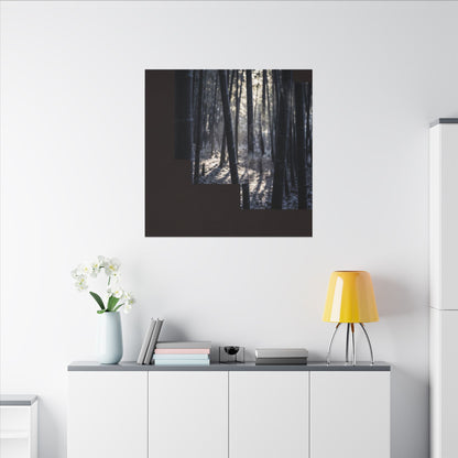 Bamboo Grove Canvas Art | Winter Dark Japandi Moody Minimal Art