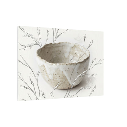 Neutral Ceramic Bowl Canvas Art - Minimal Line Japandi