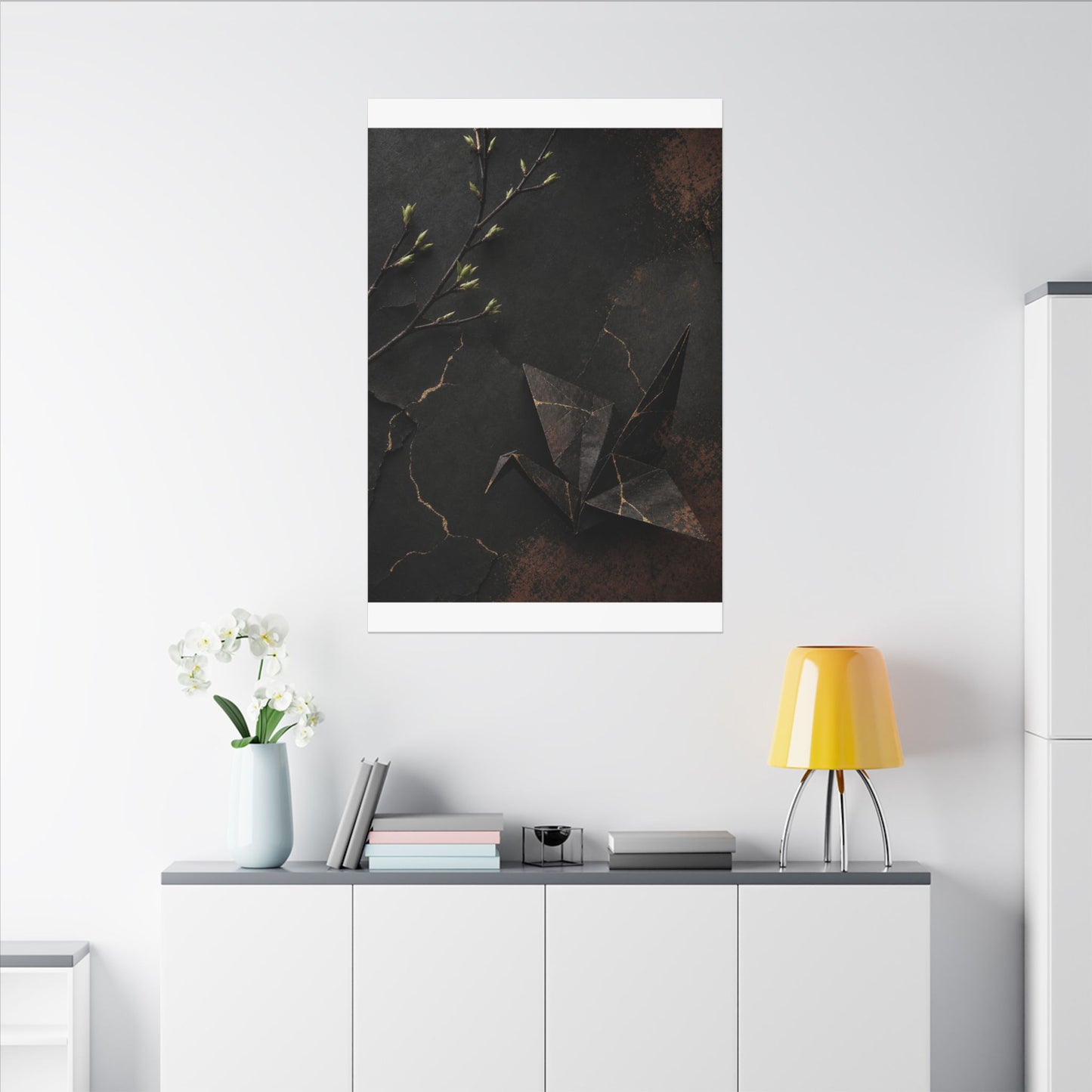 Paper Fold Canvas Art | Spring Kintsugi Broken Beauty Art