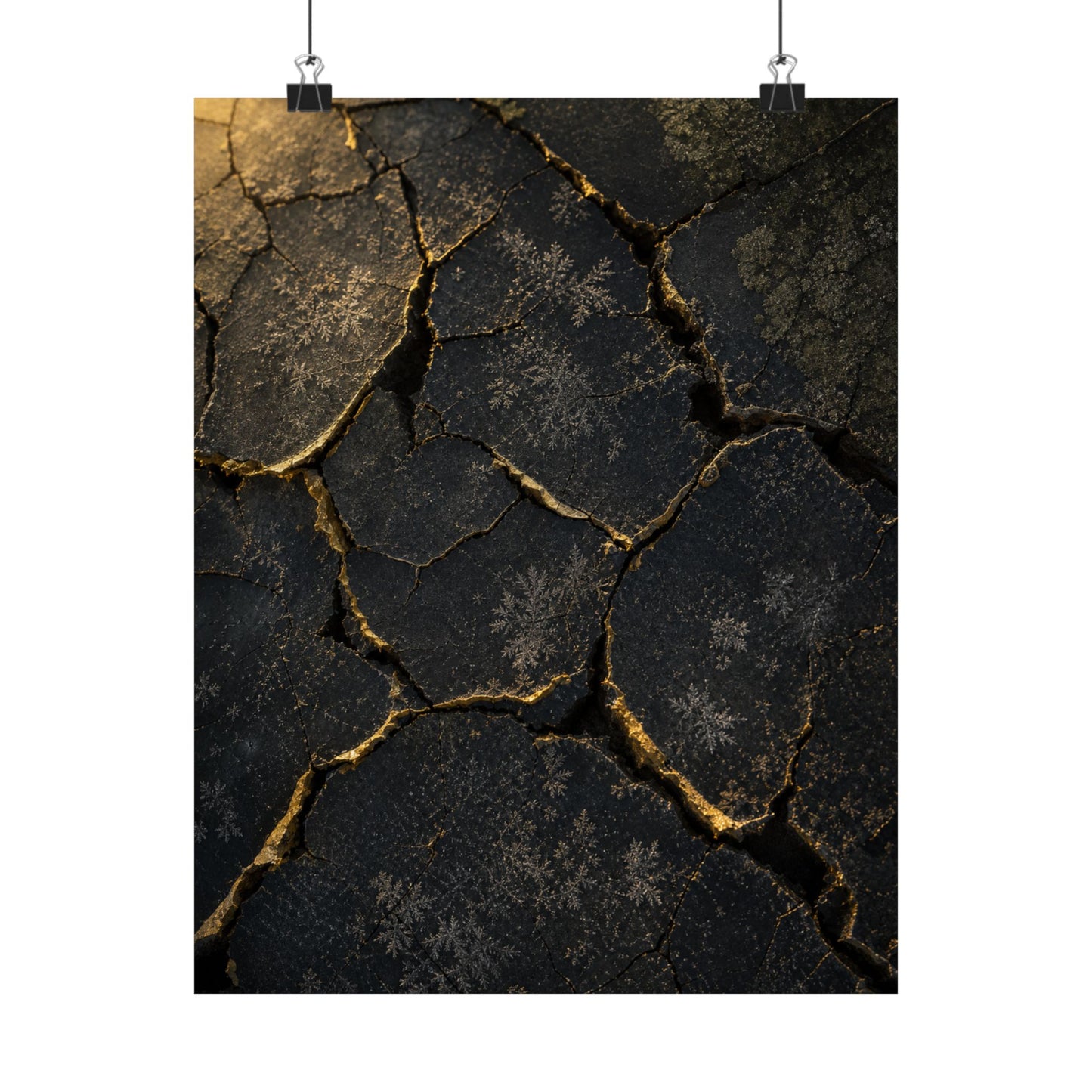 Cracked Earth Shadow Zen Wall Art Print | Atmospheric Dark Japandi Art