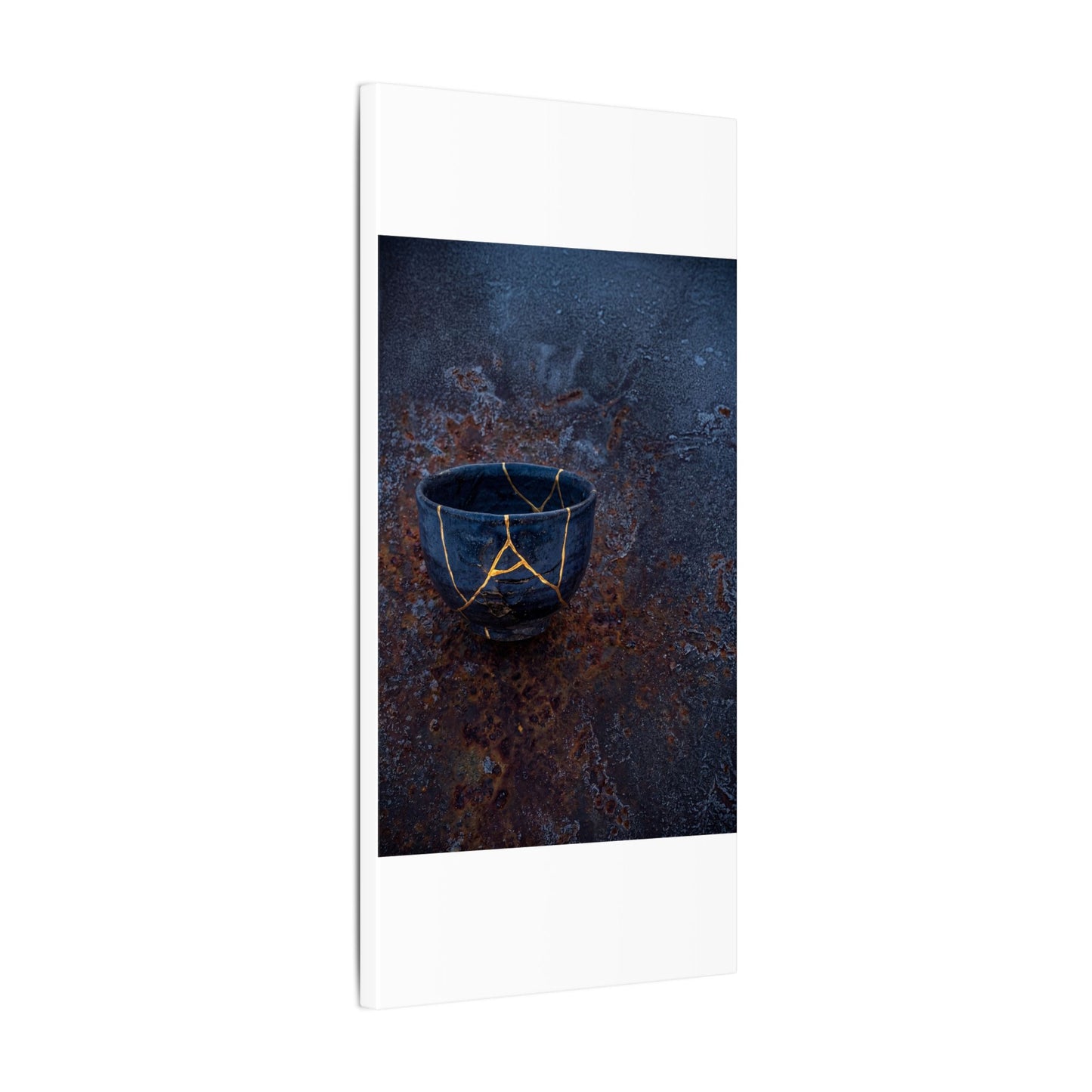Rust Patina Winter Canvas Art | Kintsugi Healing Design