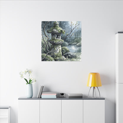 Moonlight Stone Lantern Canvas Art - Japandi Seijaku