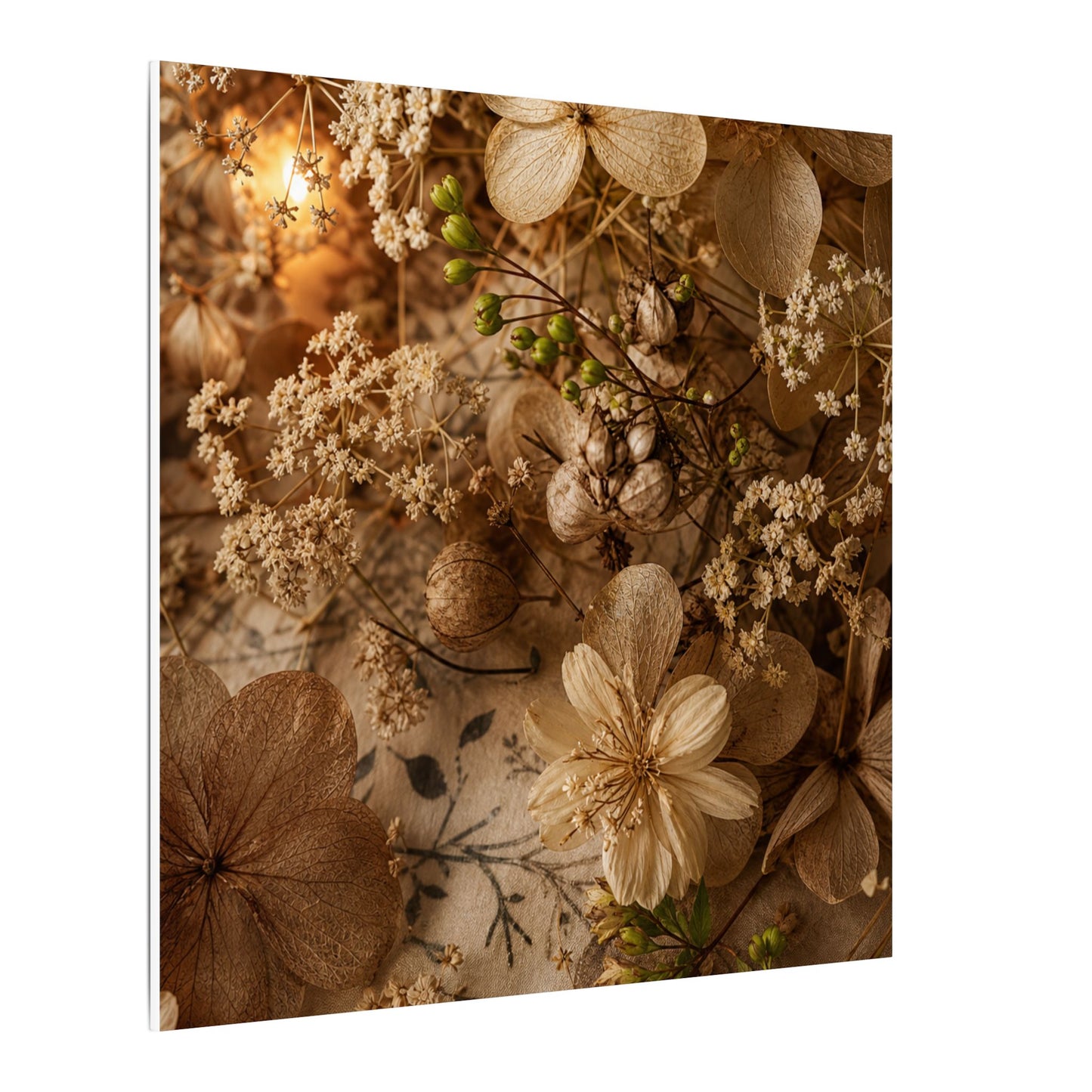 Spring Dried Flowers Japanese Pattern Canvas Art | Earthy Decor