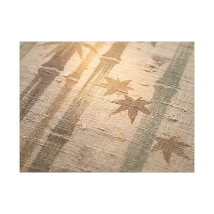 Autumn Bamboo Grove Japanese Pattern Canvas Art | Neutral Decor