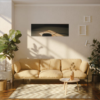 Dark Japandi Tea Ceremony in Golden Hour | Moody Minimal Canvas Art