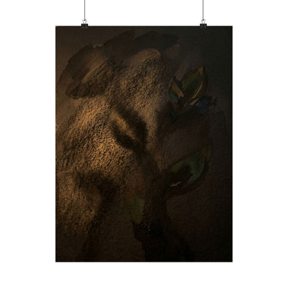 Shadow Play Spring Wall Art Print | Dark Japandi Sophisticated Design