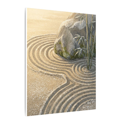 Rock Garden Winter Canvas Art | Zen Peaceful Design