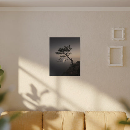 Dawn Pine Tree Canvas Art - Dark Japandi Datsuzoku