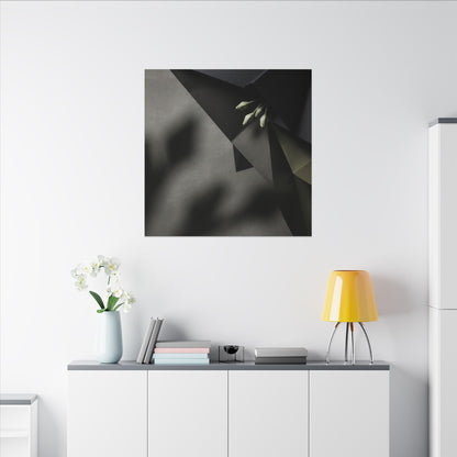 Paper Fold Moody Minimal Canvas Art | Luxurious Dark Japandi Art