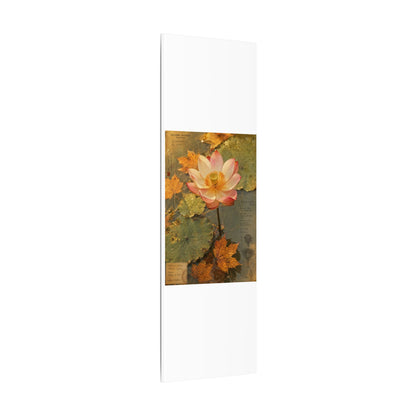 Autumn Lotus Flower Herbarium Canvas Art | Rustic Decor