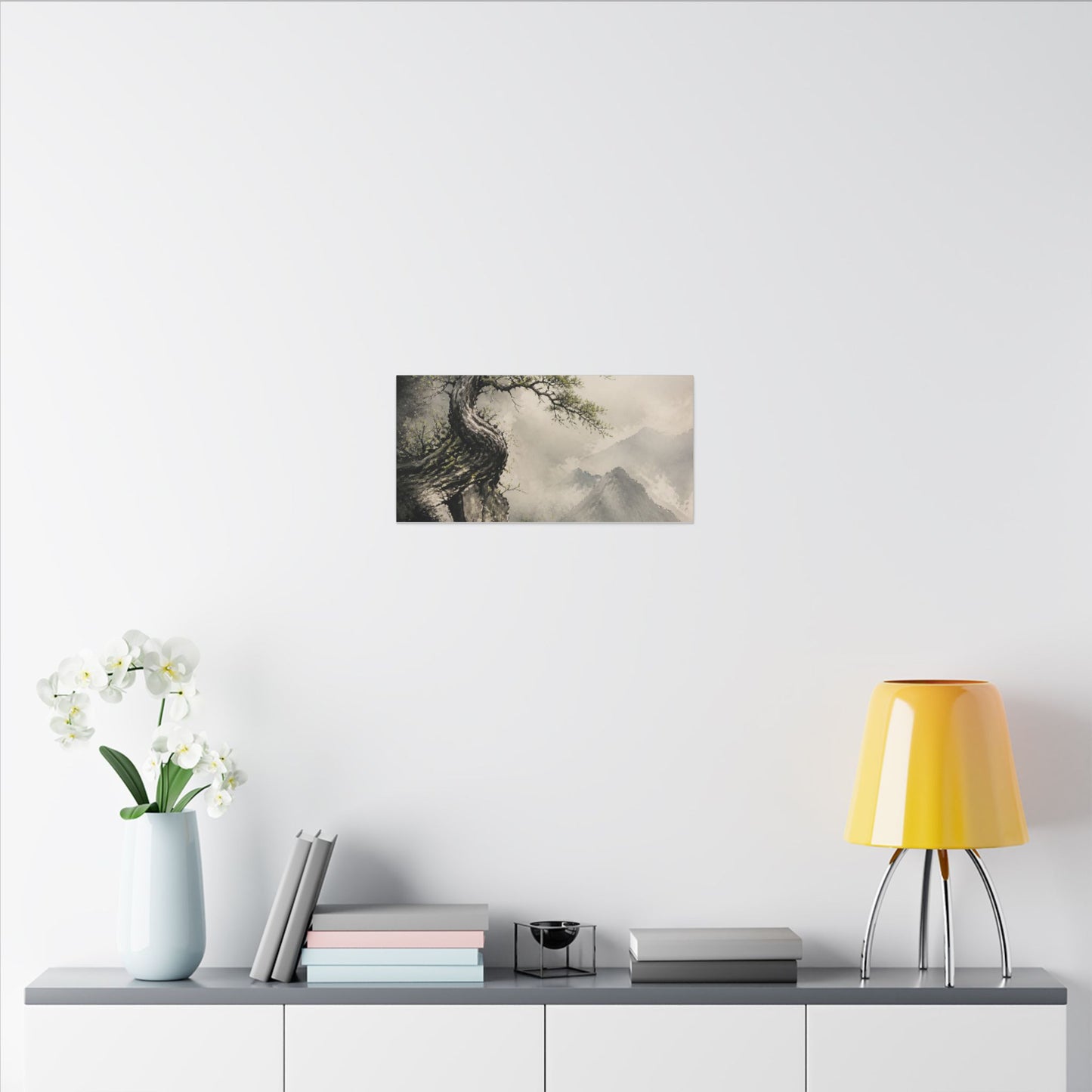 Spring Pine Tree Watercolor Canvas Art | Warm Decor