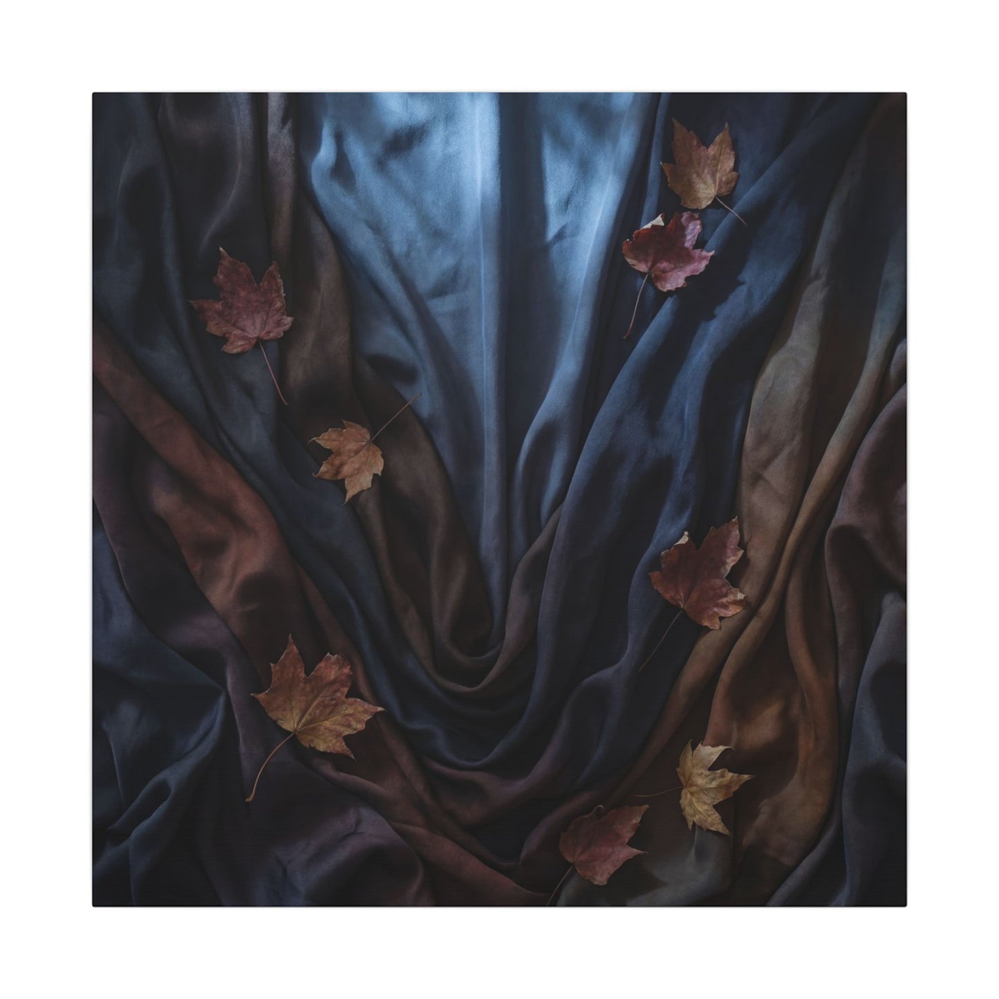 Silk Drape Canvas Art | Autumn Dark Japandi Moody Minimal Art