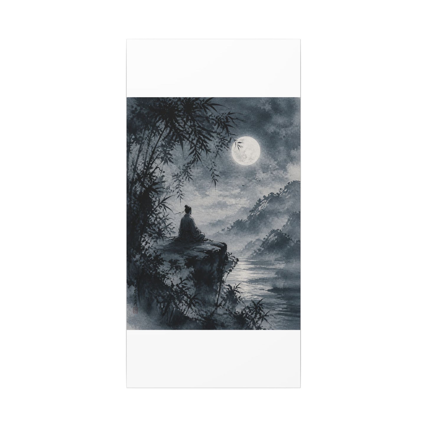 Ink Brushstroke Sumi E Canvas Art | Serene Zen Art