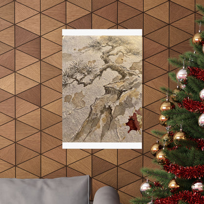 Pine Tree Winter Wall Art Print | Japandi Elegant Design