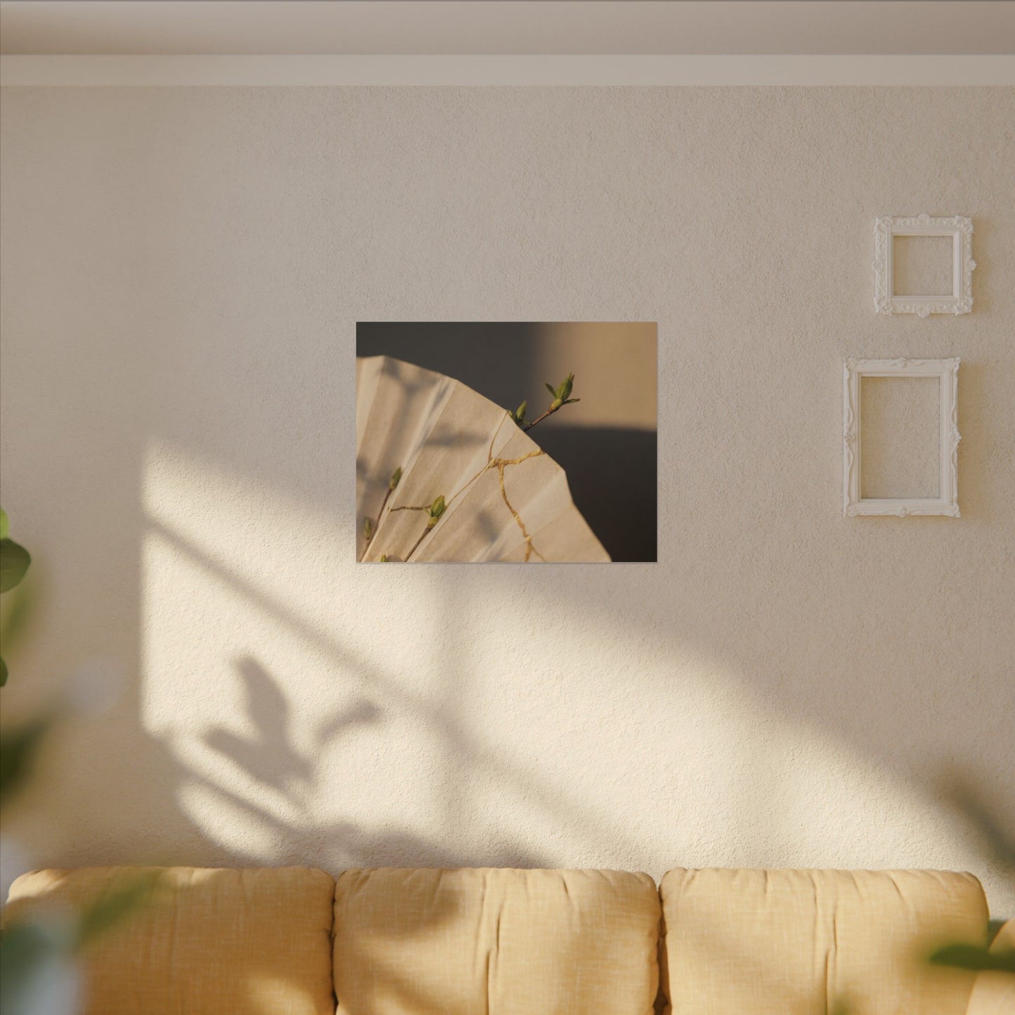 Paper Fold Gold Vein Canvas Art | Healing Kintsugi Art