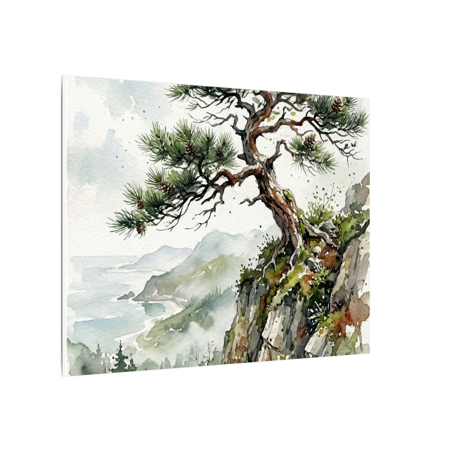 Pine Tree Spring Canvas Art | Japandi Neutral Design