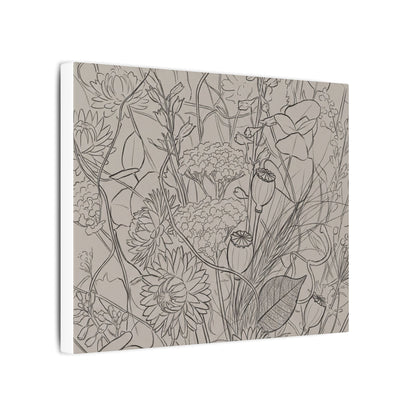 Summer Dried Flowers Minimal Line Canvas Art | Elegant Decor