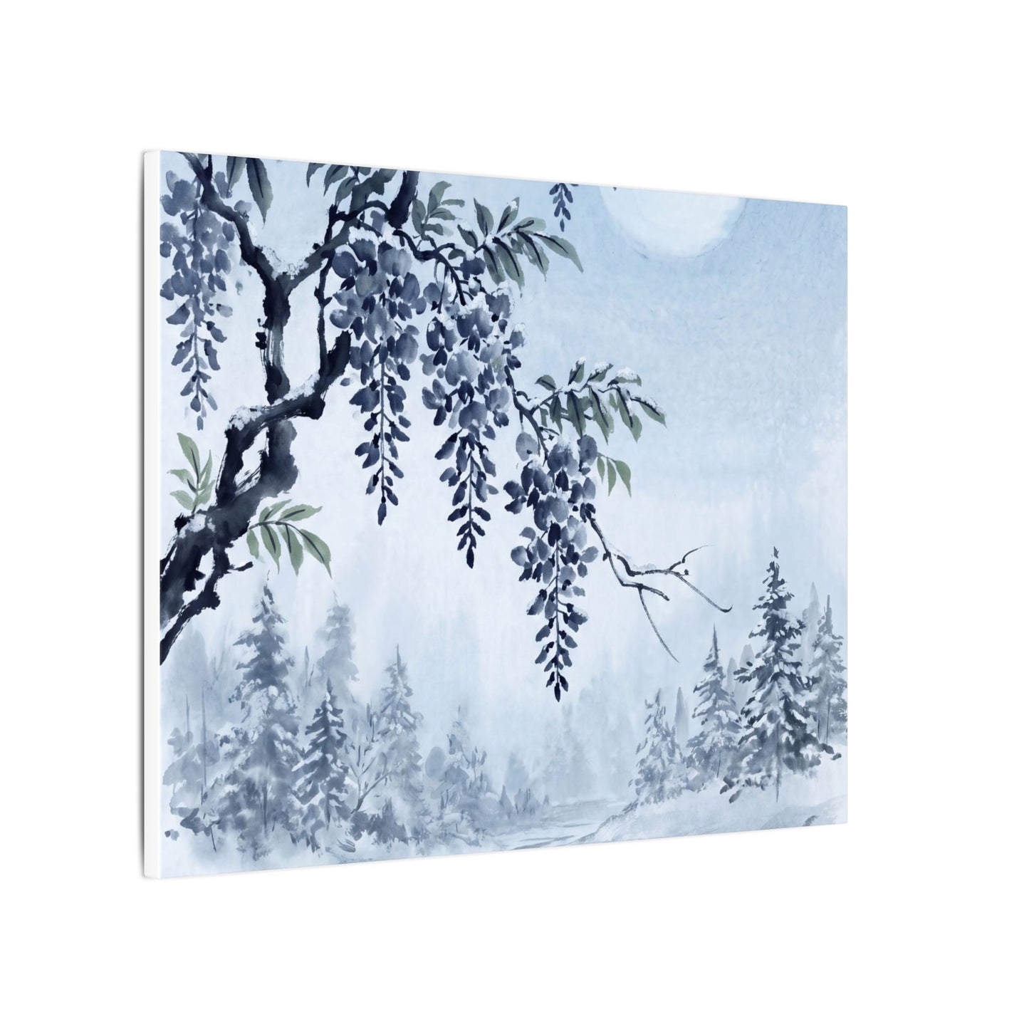 Seijaku Wisteria Canvas Art - Zen Sumi E