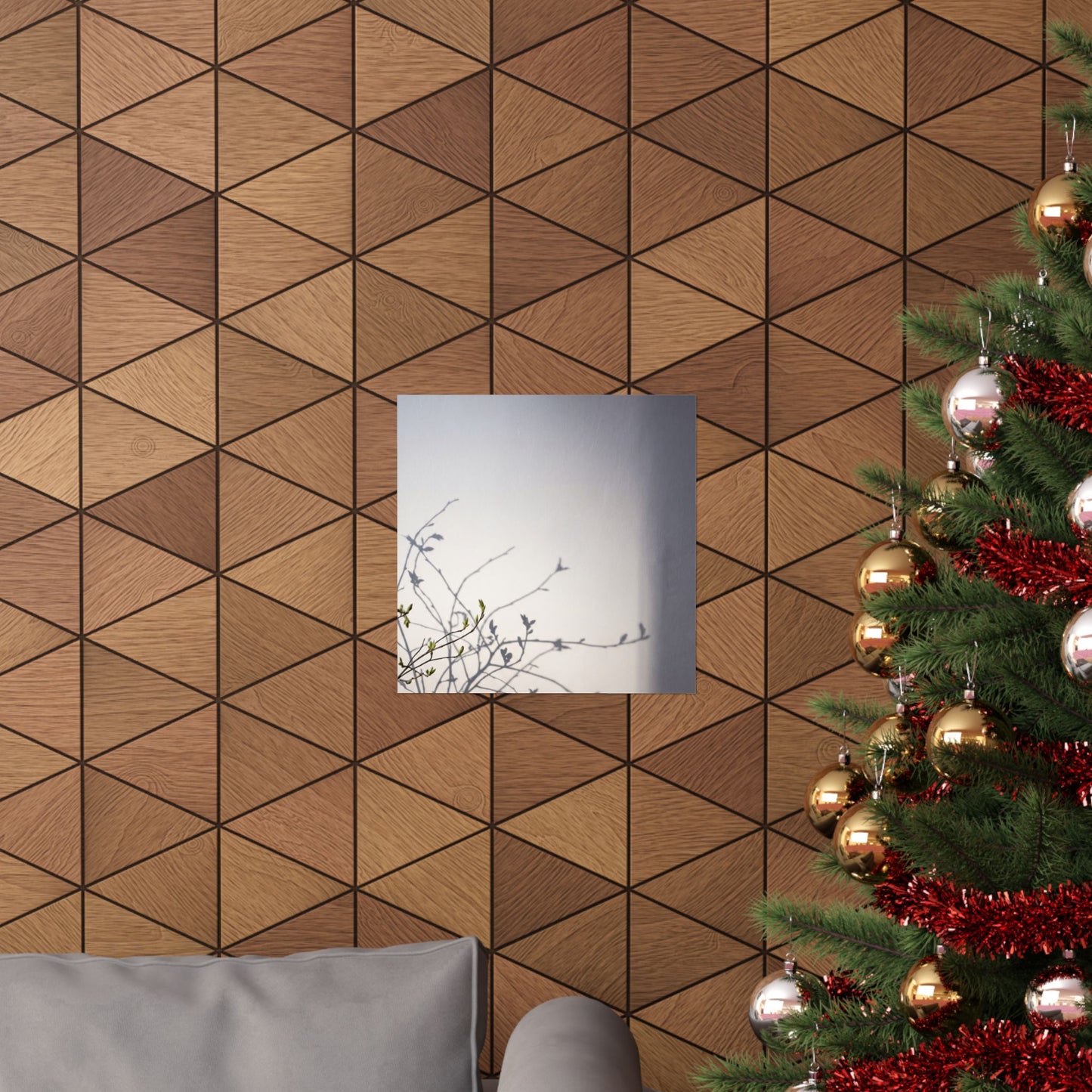 Japandi Shadow Play in Dawn | Japanese Pattern Wall Art Print