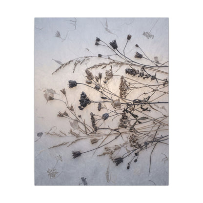 Elegant Dried Flowers Canvas Art - Japanese Pattern Japandi