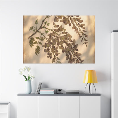 Spring Wisteria Herbarium Canvas Art | Earthy Decor