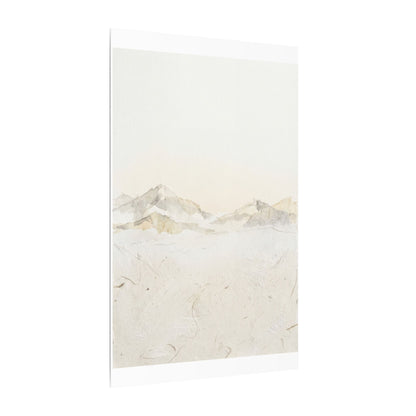 Mountain Mist Winter Canvas Art | Japandi Warm Design