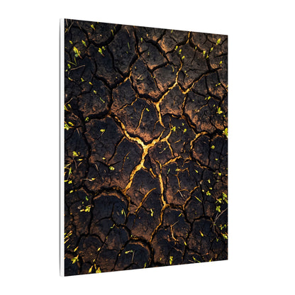 Cracked Earth Moody Minimal Canvas Art | Sophisticated Dark Japandi Art