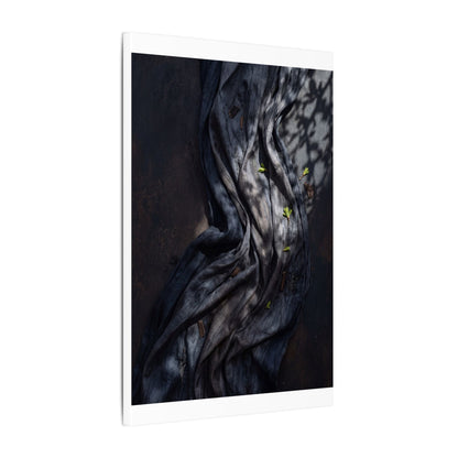 Seijaku Silk Drape Canvas Art - Dark Japandi Dark Texture