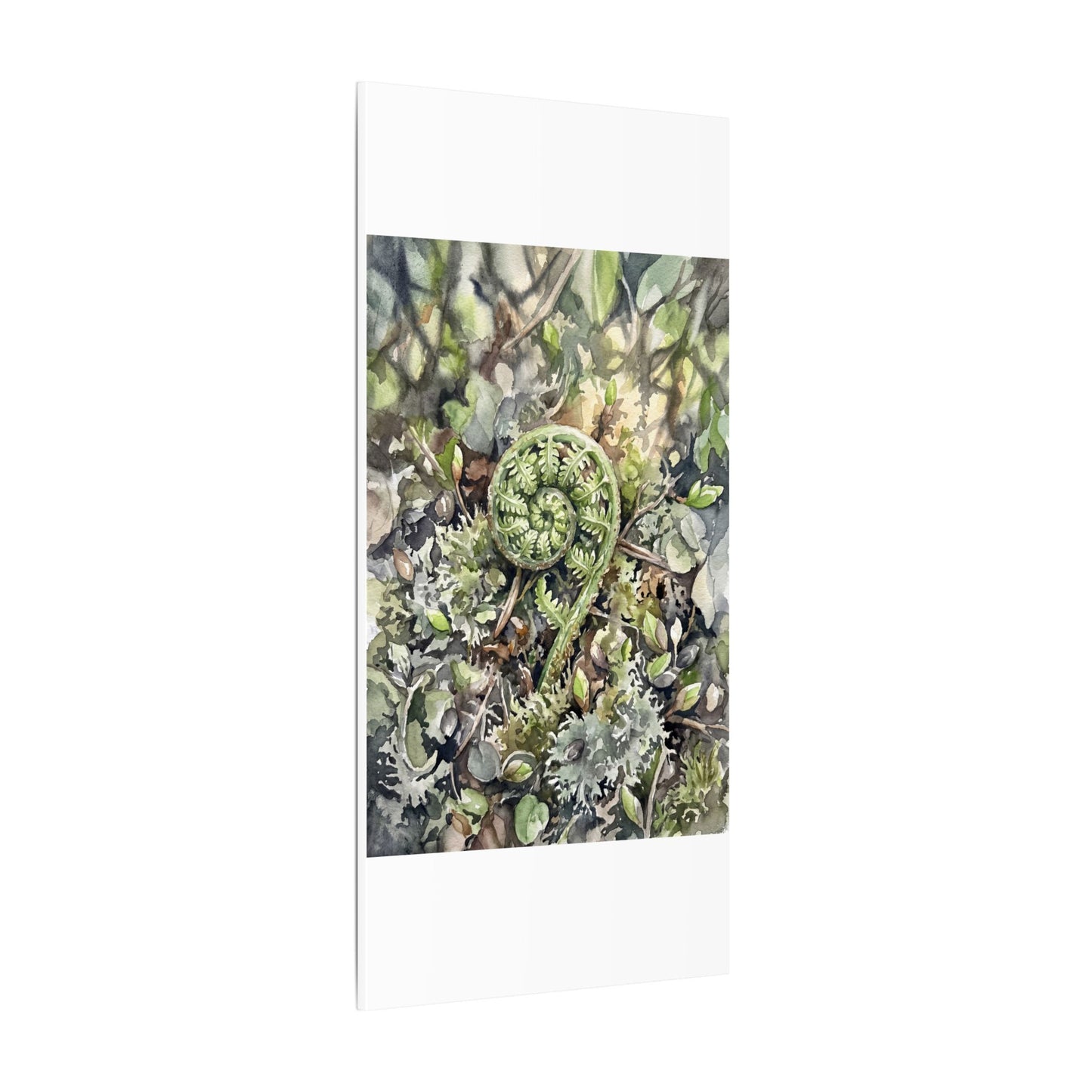 Fern Unfurling Spring Canvas Art | Japandi Neutral Design