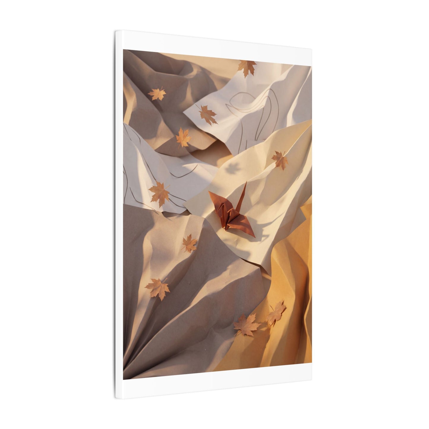 Autumn Paper Fold Minimal Line Canvas Art | Cozy Decor