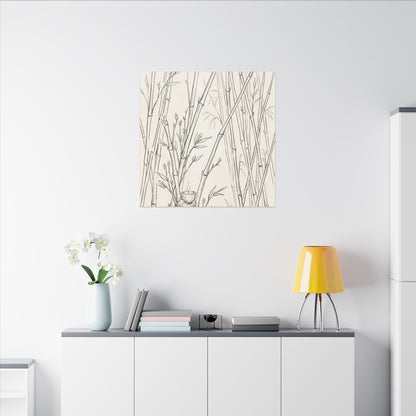 Candlelight Bamboo Grove Canvas Art - Japandi Fukinsei